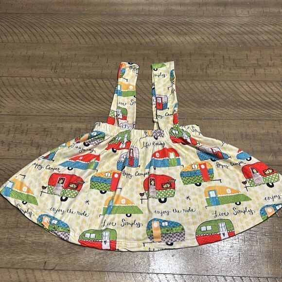 (3/$15) Girls 2T boutique camping overall dress - Picture 6 of 9